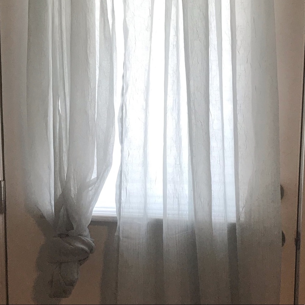 Curtains.  Set of 2 Sheer curtains. 50 x 84 each.